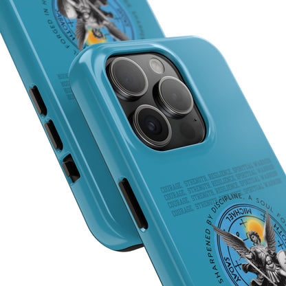 Tough Phone Cases: Inspirational Quote Phone Case, Gift for Strength Lovers, Durable Steel Blue Phone Case, Protective Case for Men & [...]