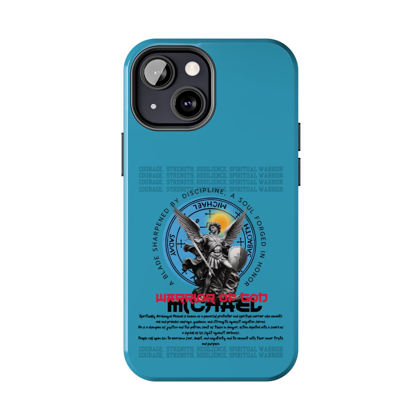Tough Phone Cases: Inspirational Quote Phone Case, Gift for Strength Lovers, Durable Steel Blue Phone Case, Protective Case for Men & [...]