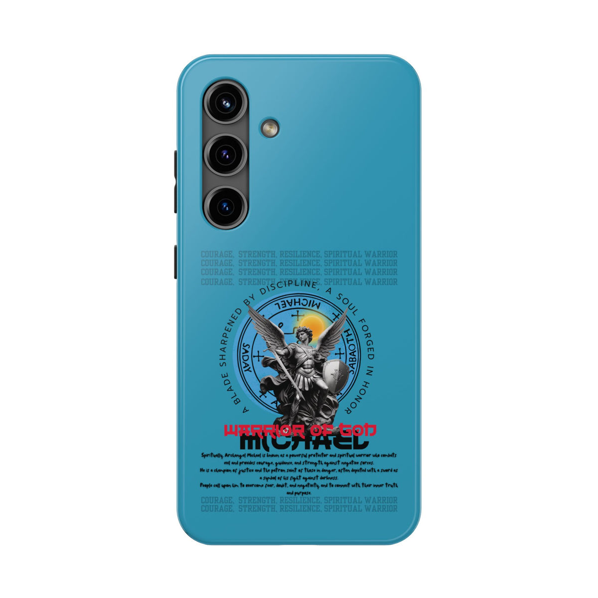 Tough Phone Cases: Inspirational Quote Phone Case, Gift for Strength Lovers, Durable Steel Blue Phone Case, Protective Case for Men & [...]