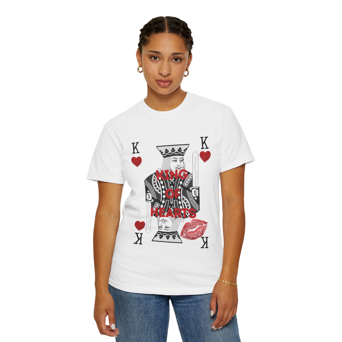 King of Hearts T-Shirt - Playing Card Kiss Motif