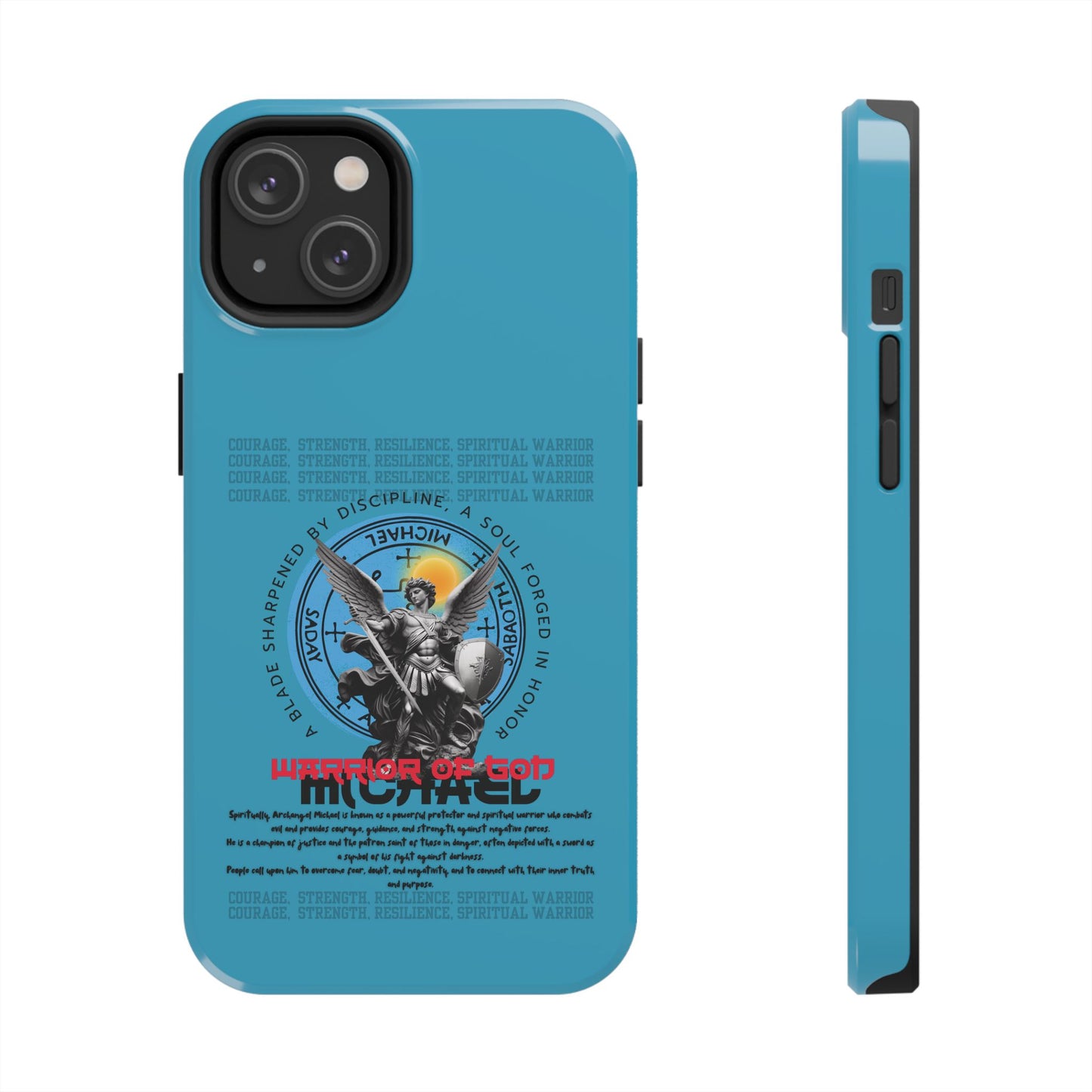 Tough Phone Cases: Inspirational Quote Phone Case, Gift for Strength Lovers, Durable Steel Blue Phone Case, Protective Case for Men & [...]
