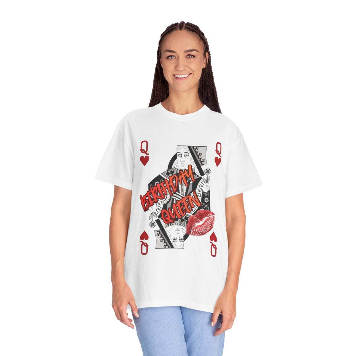Queen of Hearts Graphic T-Shirt — 'Babydoll Queen' Playing Card Design