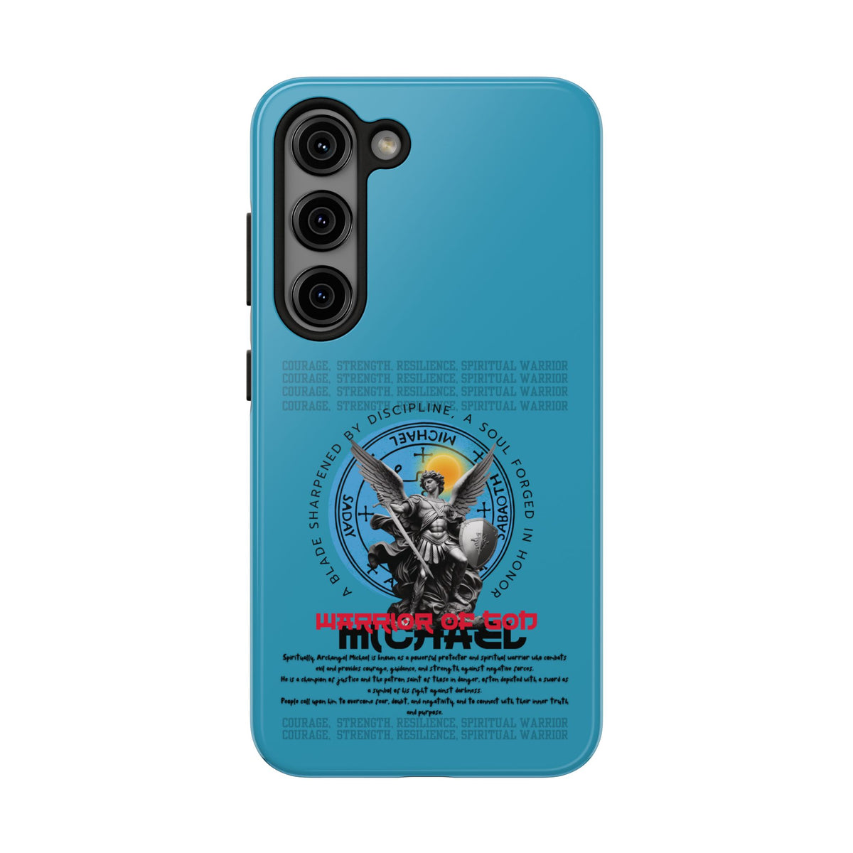Tough Phone Cases: Inspirational Quote Phone Case, Gift for Strength Lovers, Durable Steel Blue Phone Case, Protective Case for Men & [...]