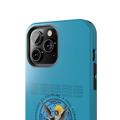 Tough Phone Cases: Inspirational Quote Phone Case, Gift for Strength Lovers, Durable Steel Blue Phone Case, Protective Case for Men & [...]