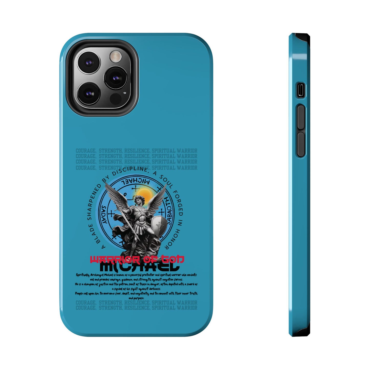 Tough Phone Cases: Inspirational Quote Phone Case, Gift for Strength Lovers, Durable Steel Blue Phone Case, Protective Case for Men & [...]